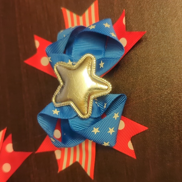 SILVER STAR 4TH OF JULY TWIST BOW - Picture 5 of 10